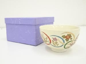 京焼　宮地英香造　花紋茶碗（箱付）